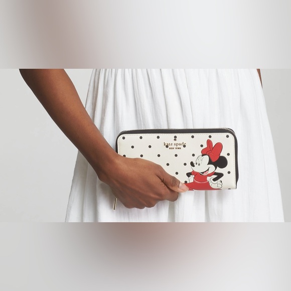 Kate Spade Disney Minnie Mouse Continental Zip Wallet - Picture 4 of 4